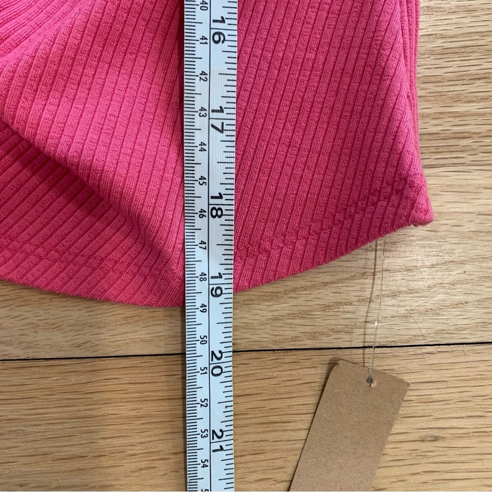 Reformation NWT Elin Knit Top Cropped Ribbed Pink Y2K Size XL - Picture 12 of 12